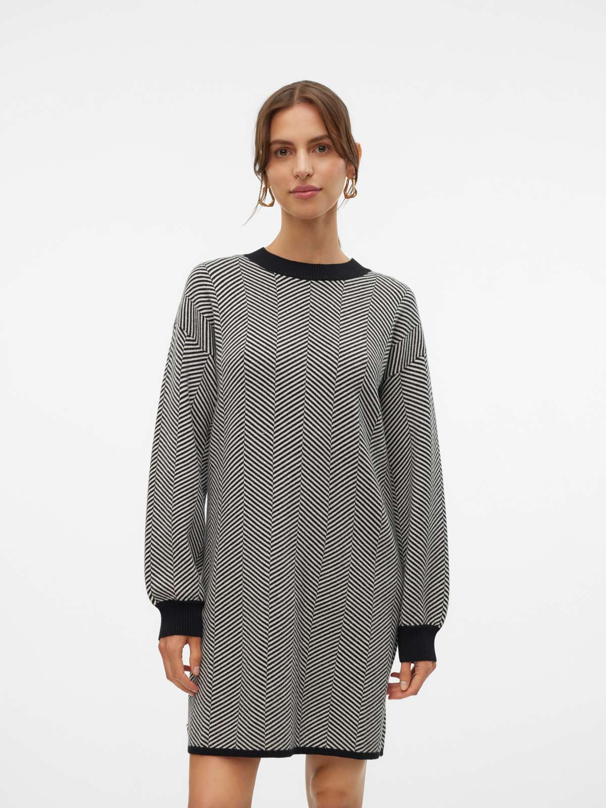 Трикотажное платье »VMBLUSH HERRINGBONE LS O-NECK DRESS LCS«