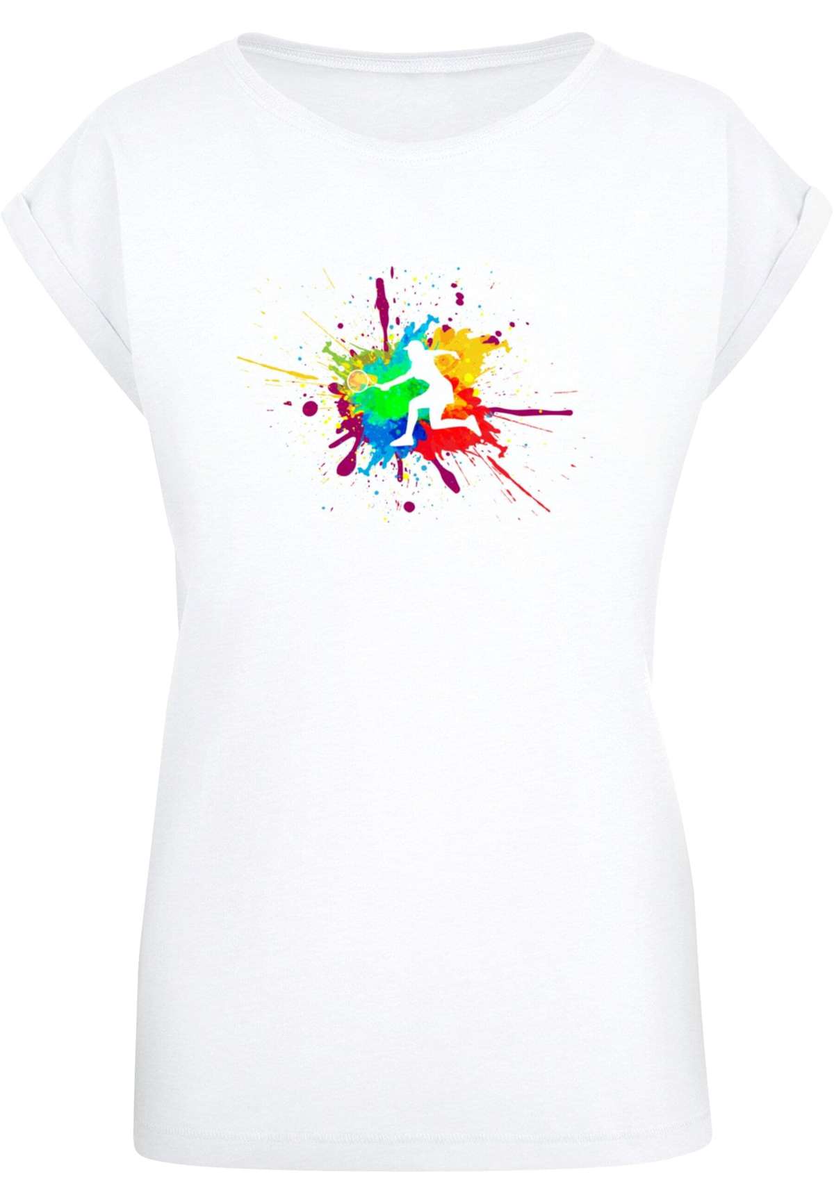 футболка »Damen Ladies Color Splash Player Extended Shoulder Tee«