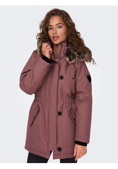 Парка с капюшоном и потайной планкой на пуговицах ONLIRIS FUR WINTER PARKA LIFE CC OTW