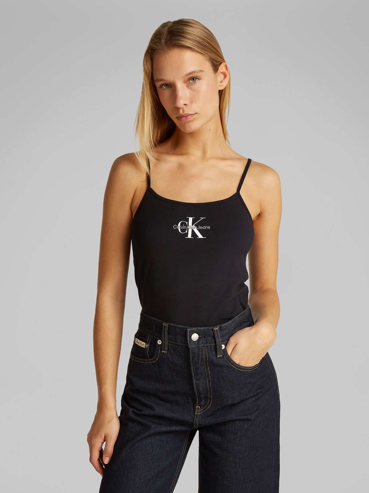 Футболка с нашивкой-логотипом бренда MONOLOGO STRAPPY TANK TOP