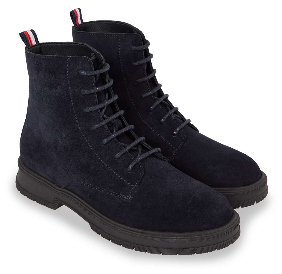 Ботинки на шнуровке с полосатым язычком для подтягивания»HILFIGER CORE SUEDE BOOT«