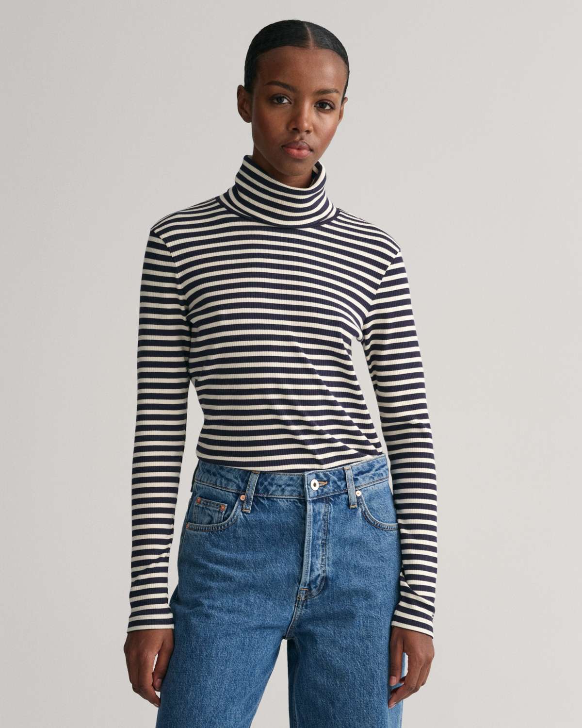 Водолазка-рубашка »SLIM STRIPED RIB TURTLENECK«