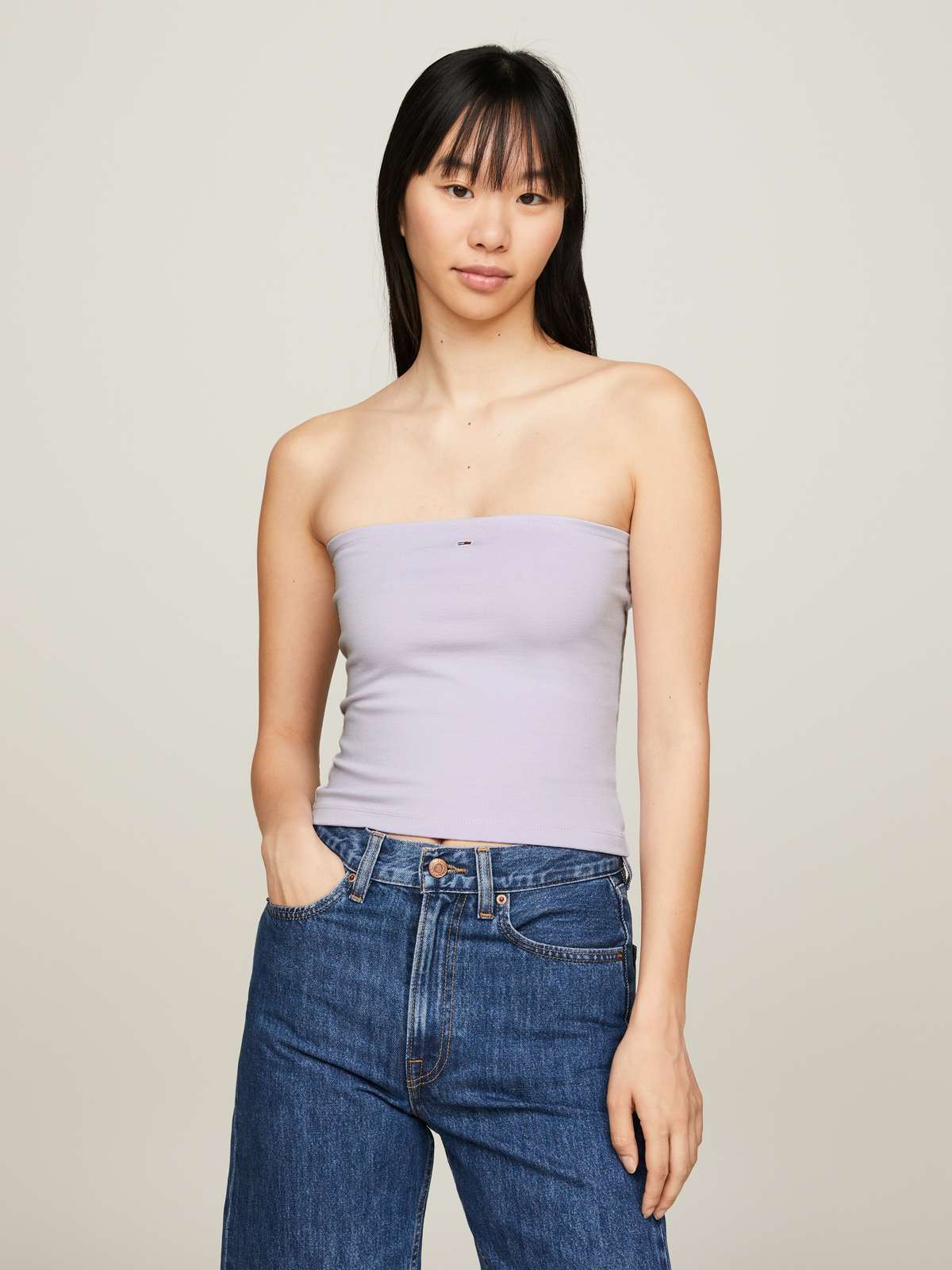 Топ-бандо с флагом с логотипом Tommy Jeans TJW SLIM ESSENTIAL TUBE TOP