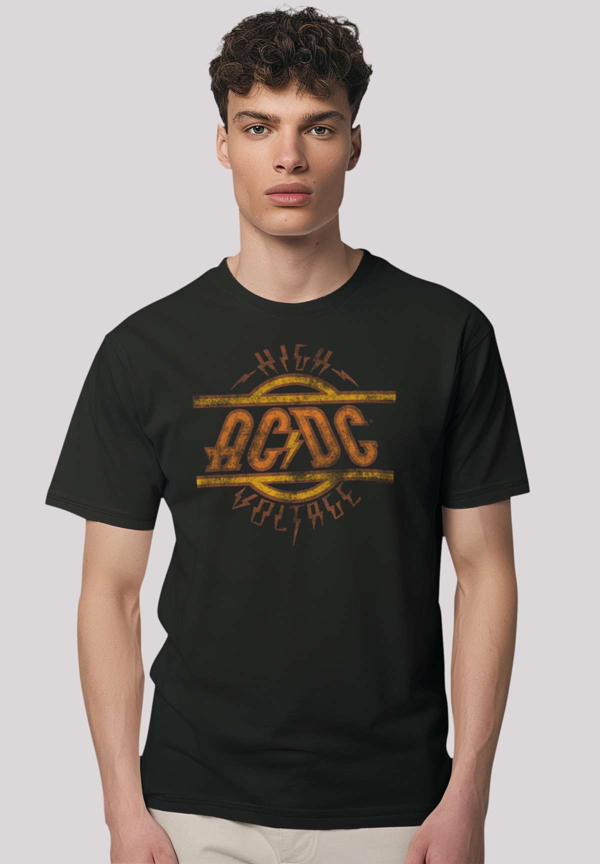 футболка»AC/DC Rock Musik Band High Voltage Logo Distressed«