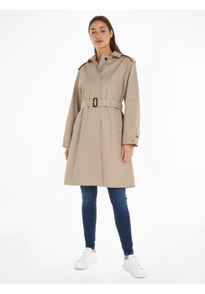 Короткое пальто с вышивкой логотипа COTTON SB HOODED BELTED COAT