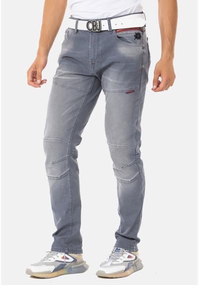 Прямые джинсы с классной потертостью