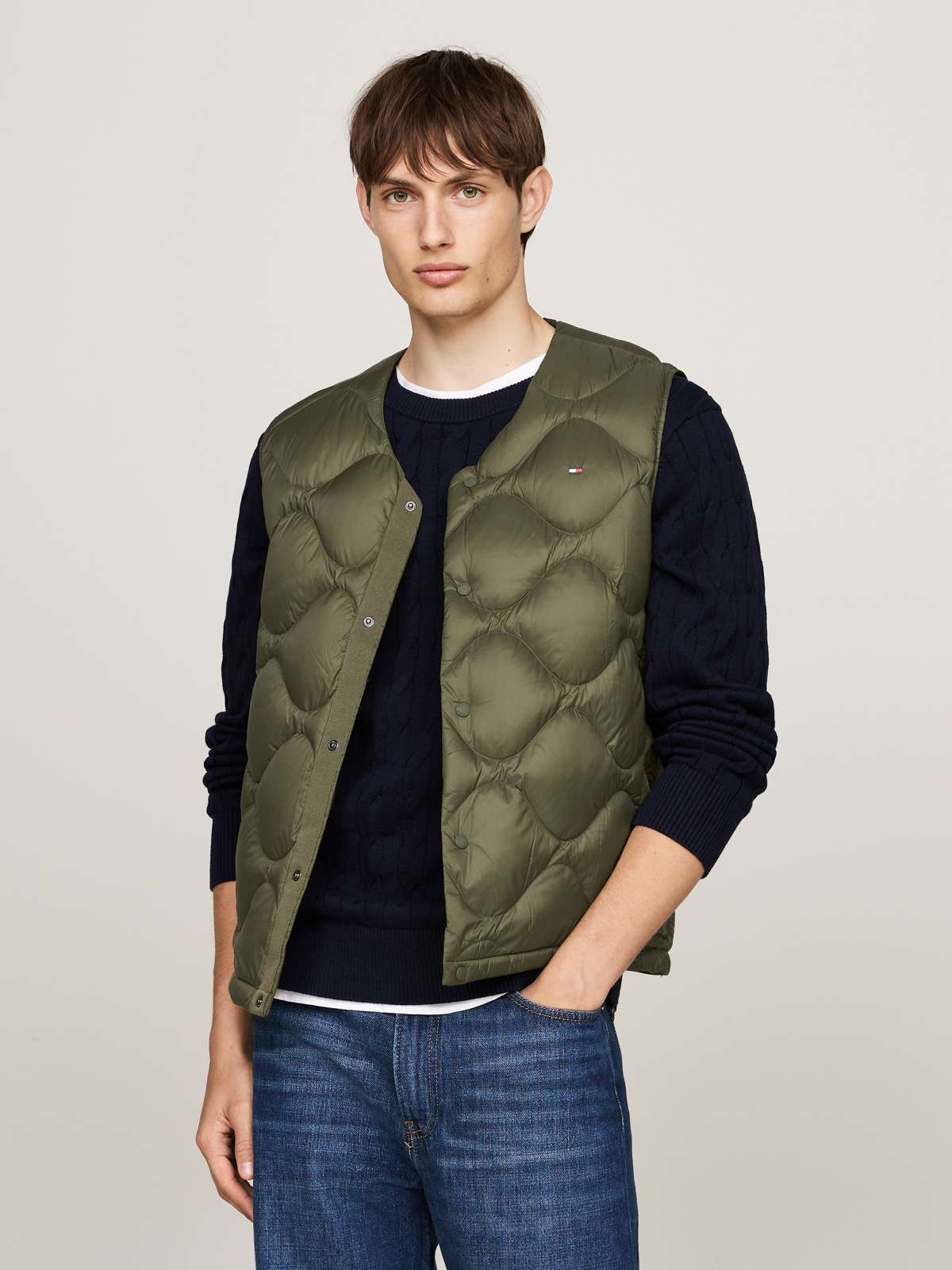 Стеганый жилет с луковой стежкой ONION QUILTED DOWN LINER VEST