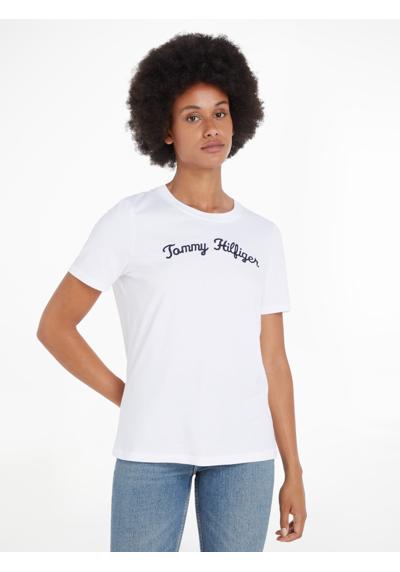 Рубашка с короткими рукавами и надписью Tommy Hilfiger Script. REG SCRIPT C-NK SS