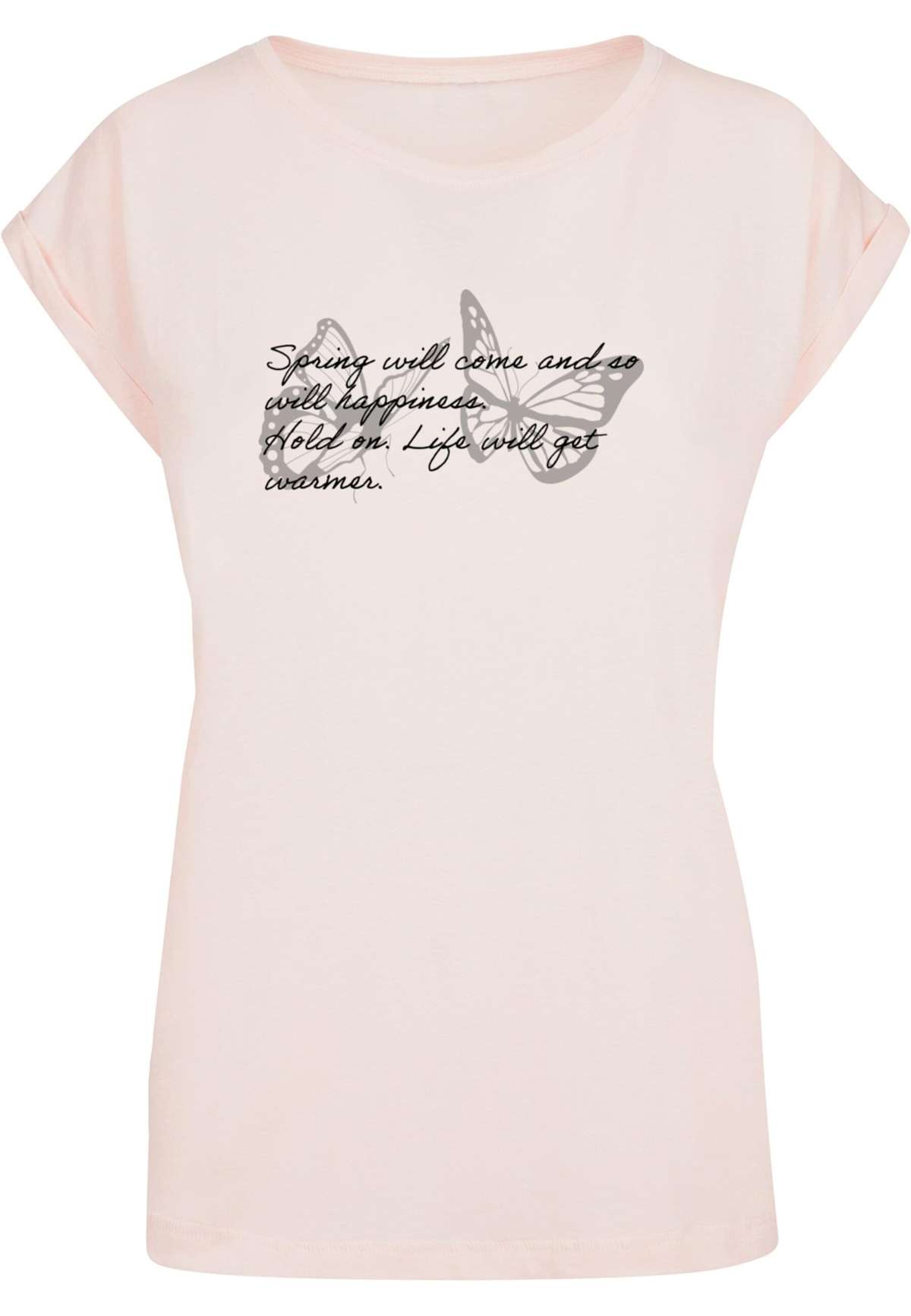 футболка »Damen Ladies Spring Saying Extended Shoulder Tee«