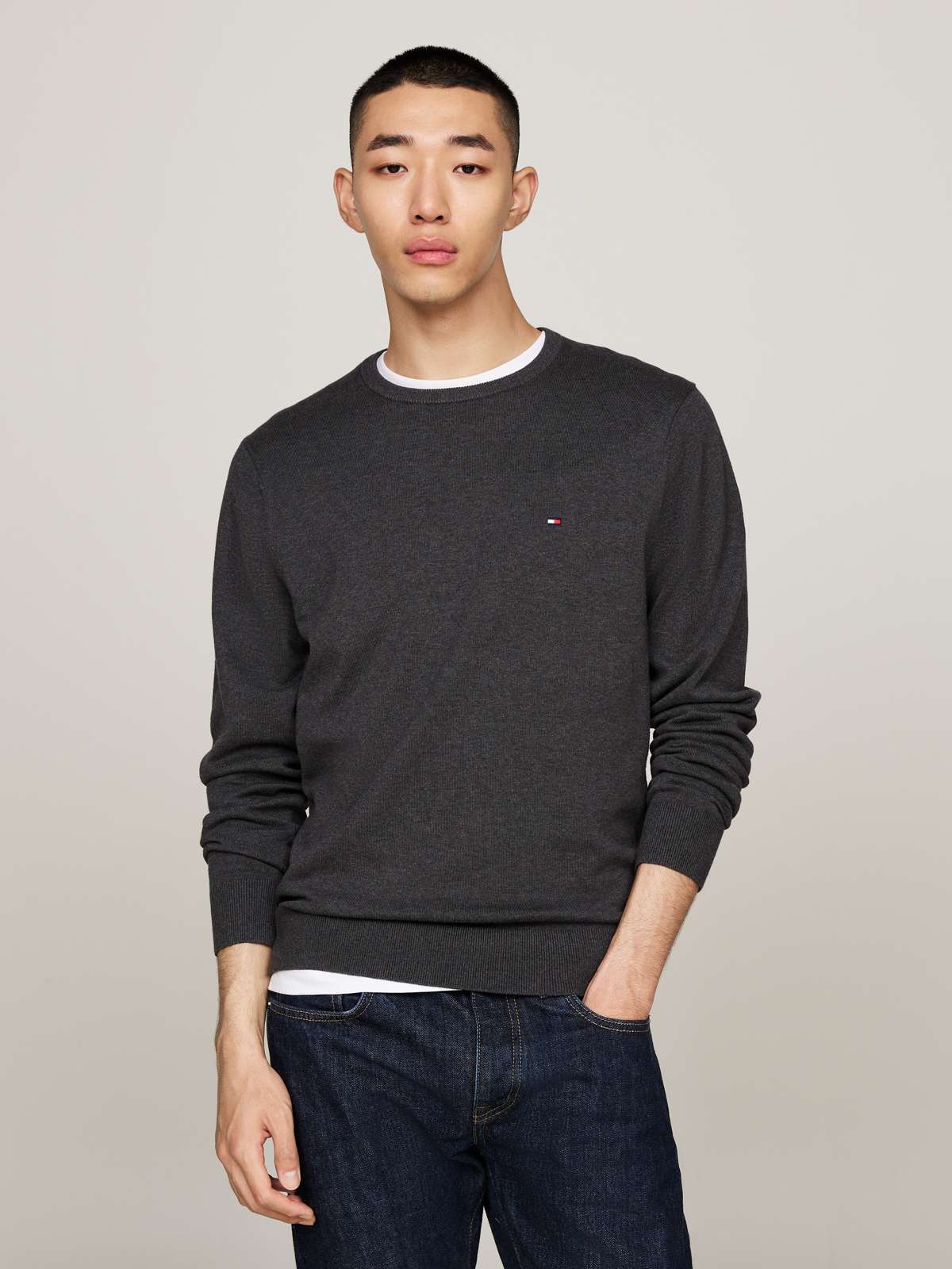 Свитер с круглым вырезом ESSENTIAL COTTON CREW NECK