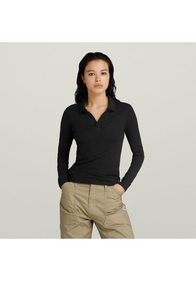 Рубашка поло с длинными рукавами Ribbed Slim Polo