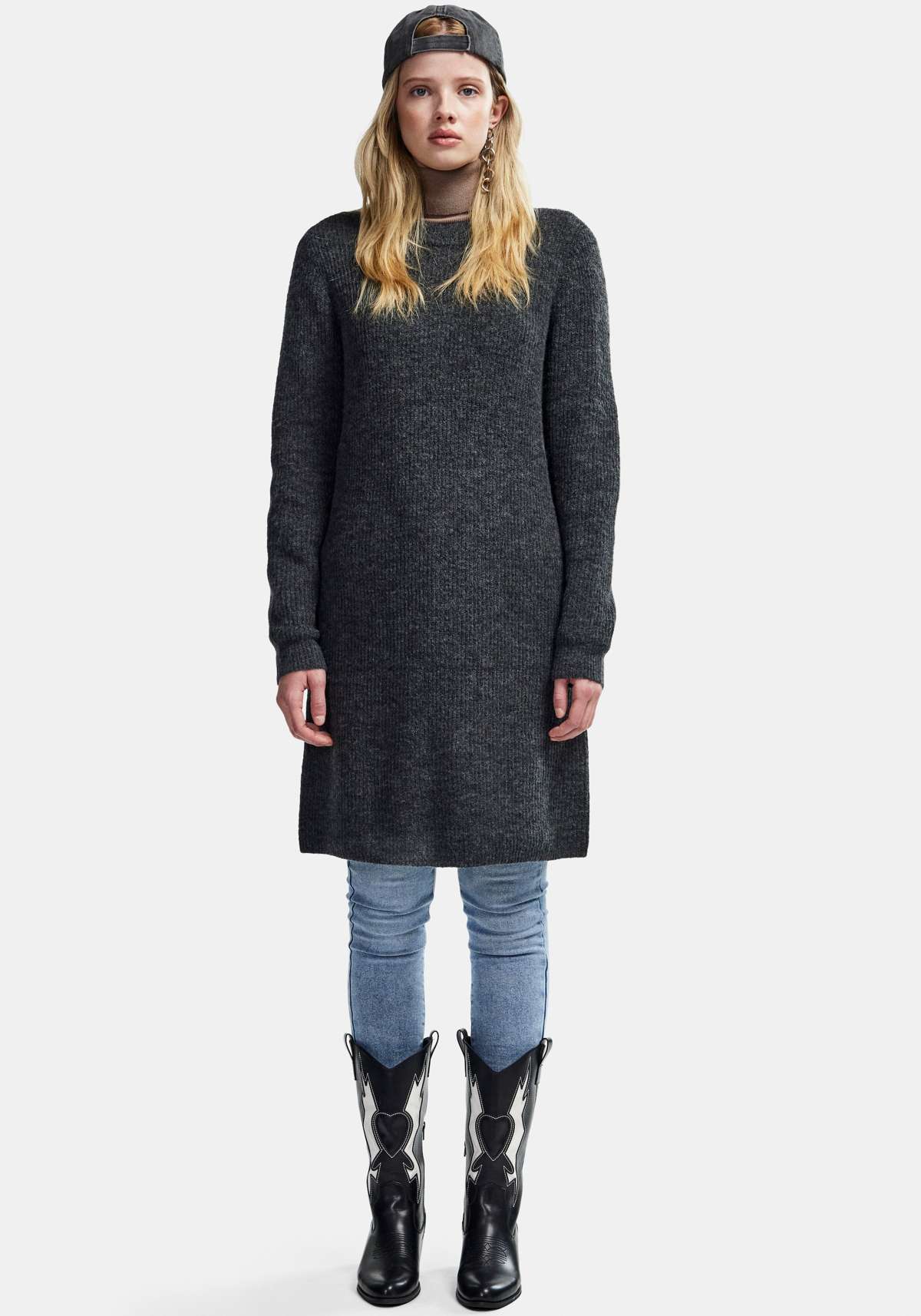 Трикотажное платье »PCELLEN LS O-NECK KNIT DRESS NOOS BC«