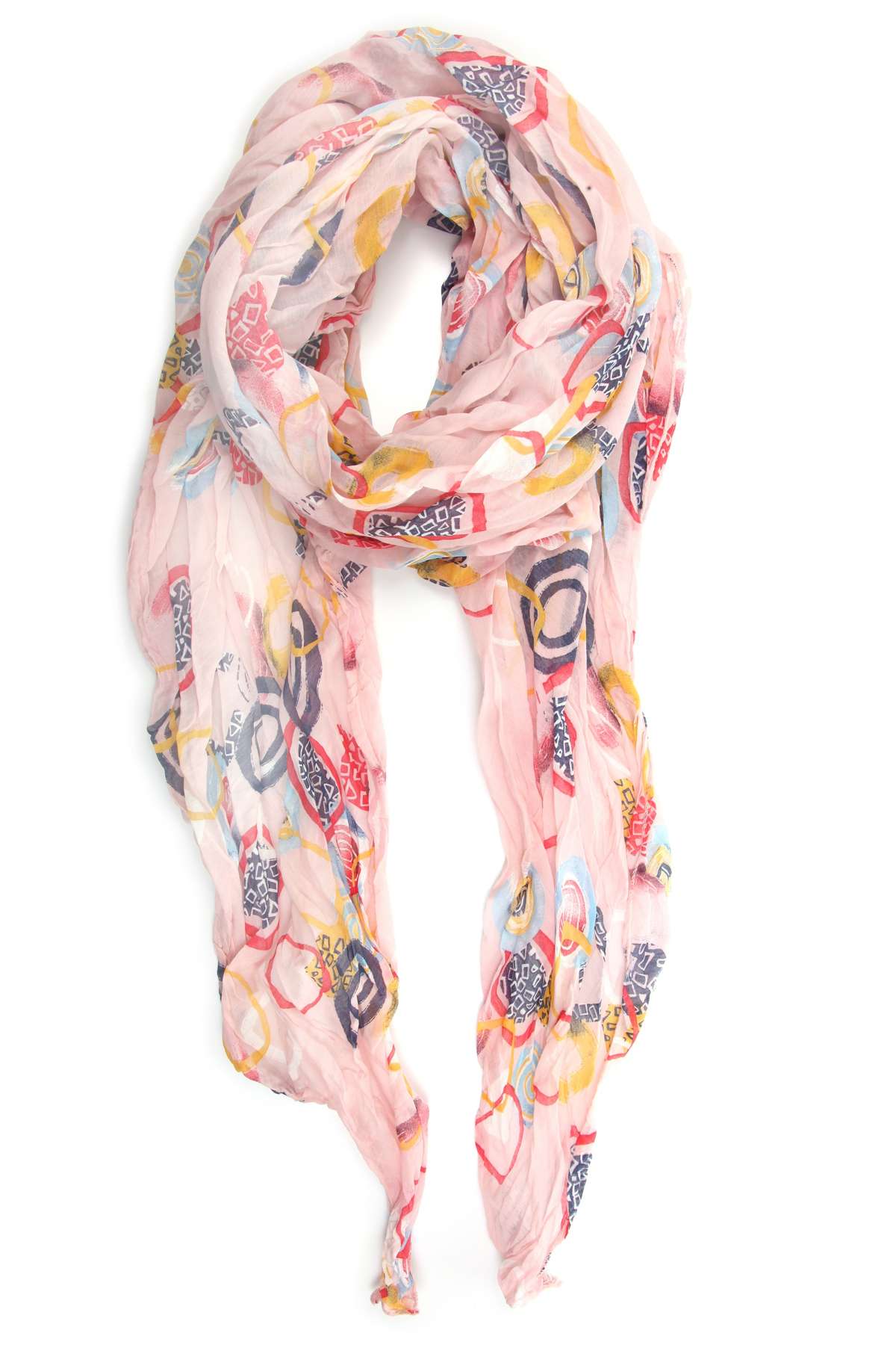Модный шарф (1 шт.) с разноцветными кругами.