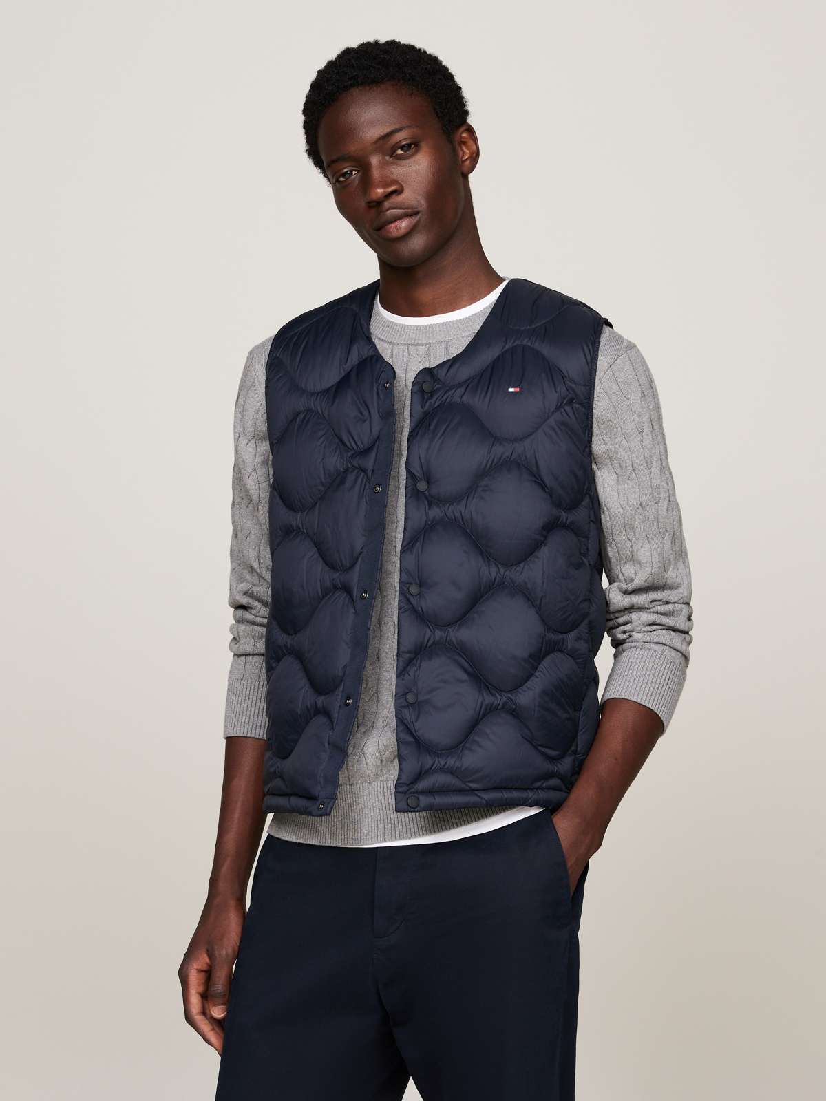 Стеганый жилет с луковой стежкой»ONION QUILTED DOWN LINER VEST«