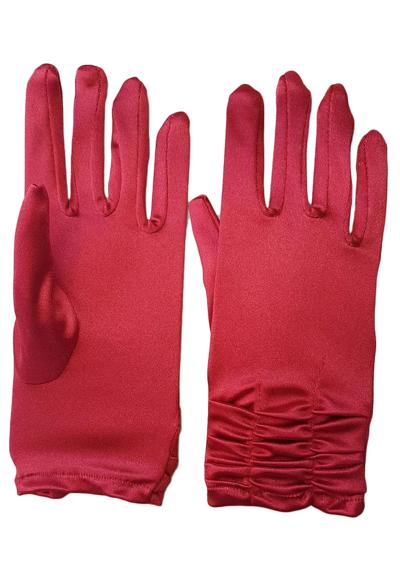 Вечерние перчатки атласного вида Satin Damen Handschuhe kurz mit Raffung dehnbar