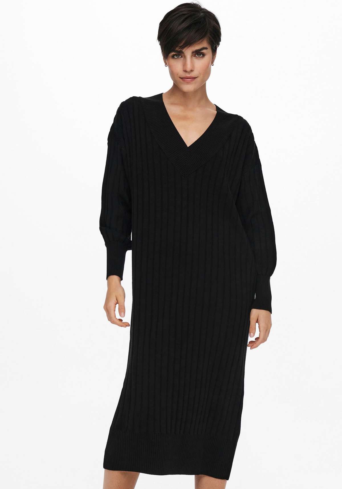 Трикотажное платье ONLNEW TESSA L/S MIDI V DRESS