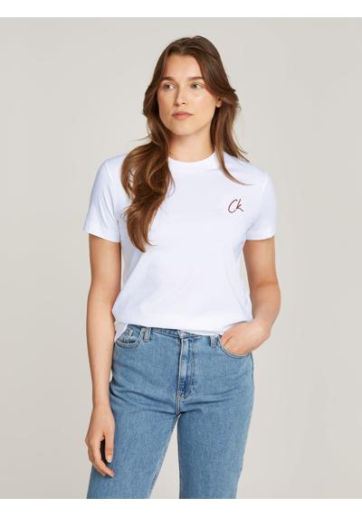 Футболка с вышивкой логотипа EMBROIDERED CK REGULAR TEE