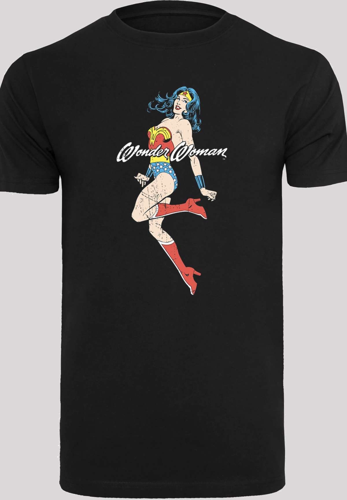 Рубашка с коротким рукавом»Herren Wonder Woman Jump -BLK with T-Shirt Round Neck«