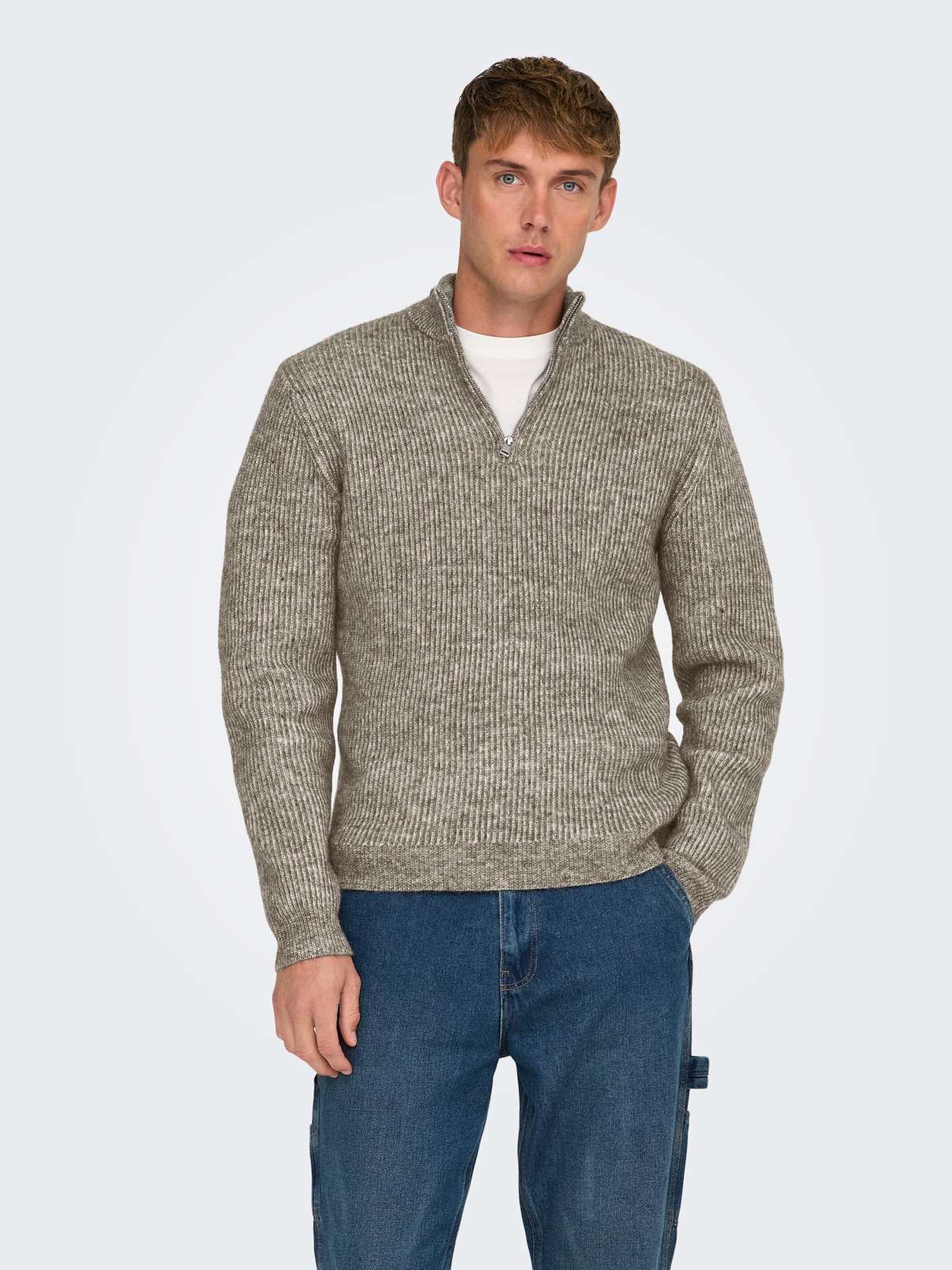 Тройер ONSTEGAN REG 5 WOOL HALF ZIP KNIT BF