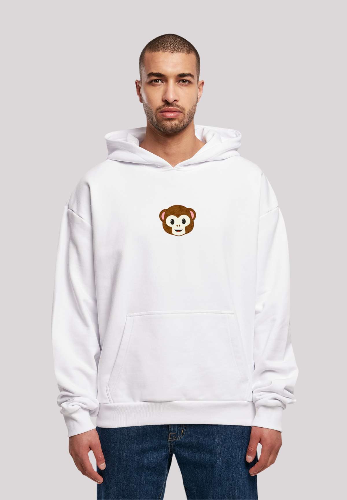 Толстовка с капюшоном»emoji couture smiling monkey furry face«