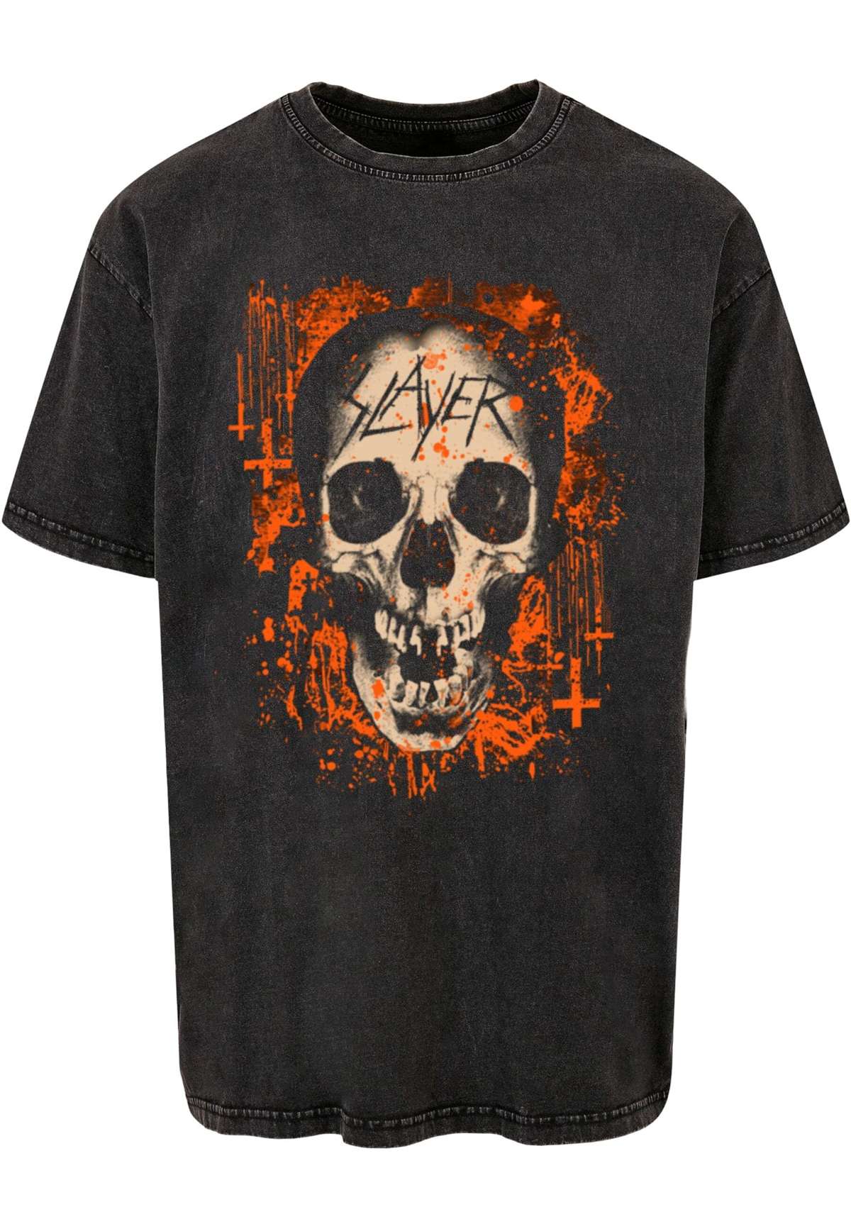 футболка»Herren Slayer - Halloween Skulls Washed Oversize Tee«