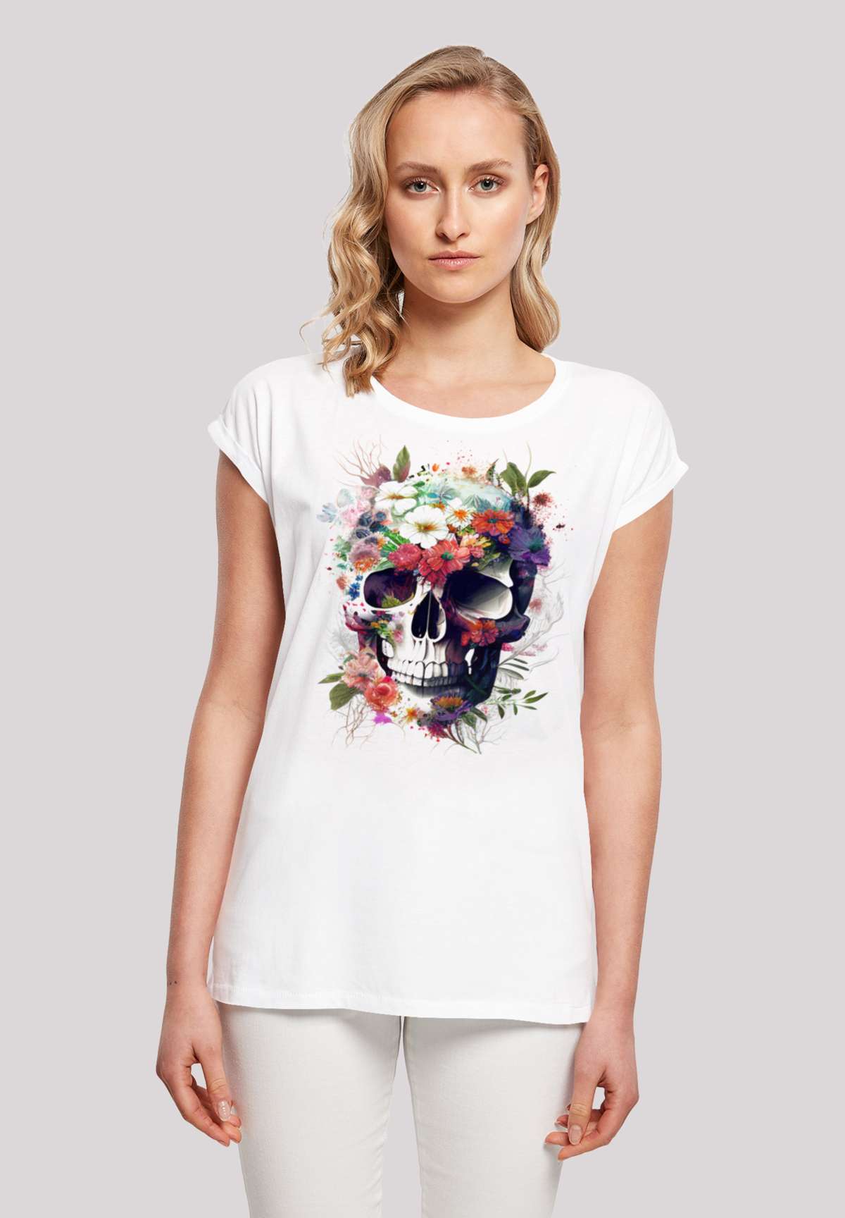 футболка »Totenkopf Blumen«