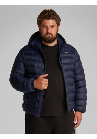 Стеганая куртка с капюшоном больших размеров с логотипом. BT_QUILTED LW HOODED JACKET