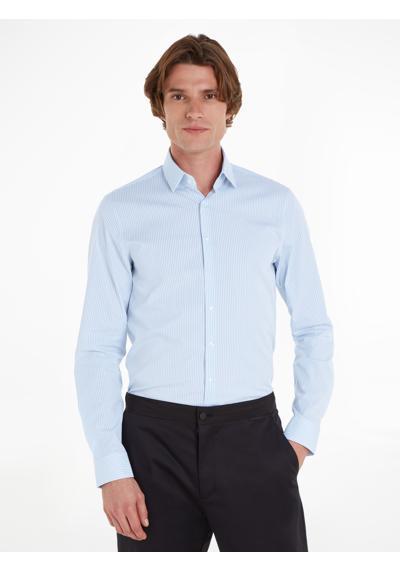 Рубашка с длинными рукавами и тисненым логотипом POPLIN STRIPE SLIM SHIRT