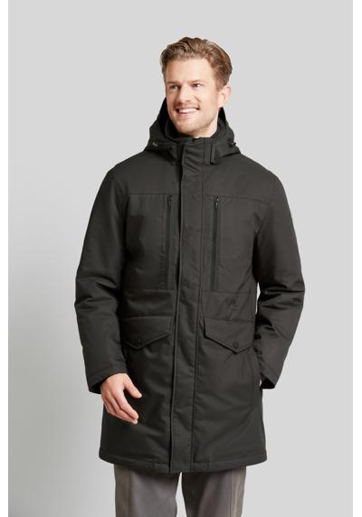 Длинная куртка с капюшоном, водонепроницаемая и ветрозащитная.