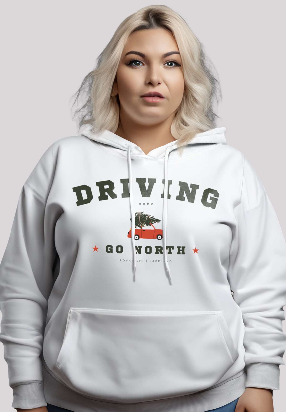 Толстовка с капюшоном Driving Home Weihnachten PLUSSIZE