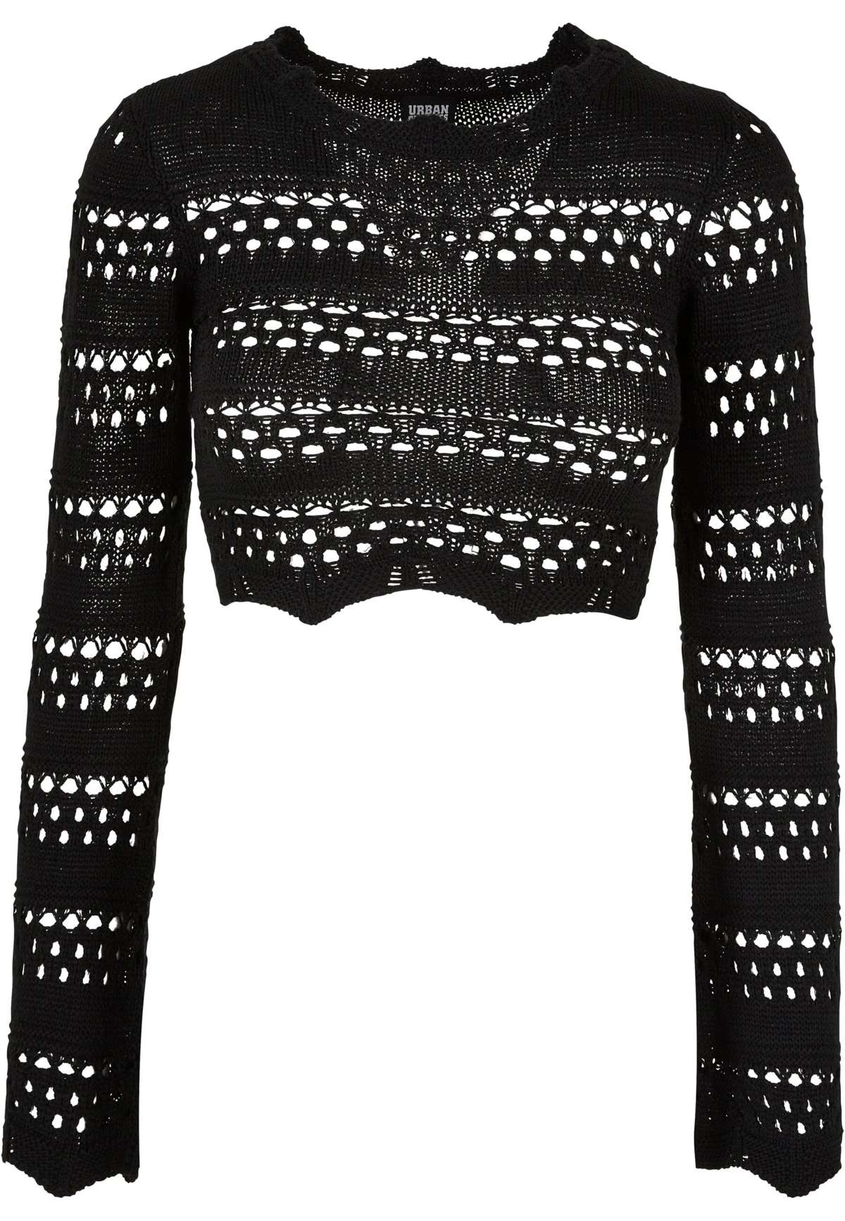 Свитер с круглым вырезом Urban Classics Damen Ladies Cropped Crochet Knit Sweater