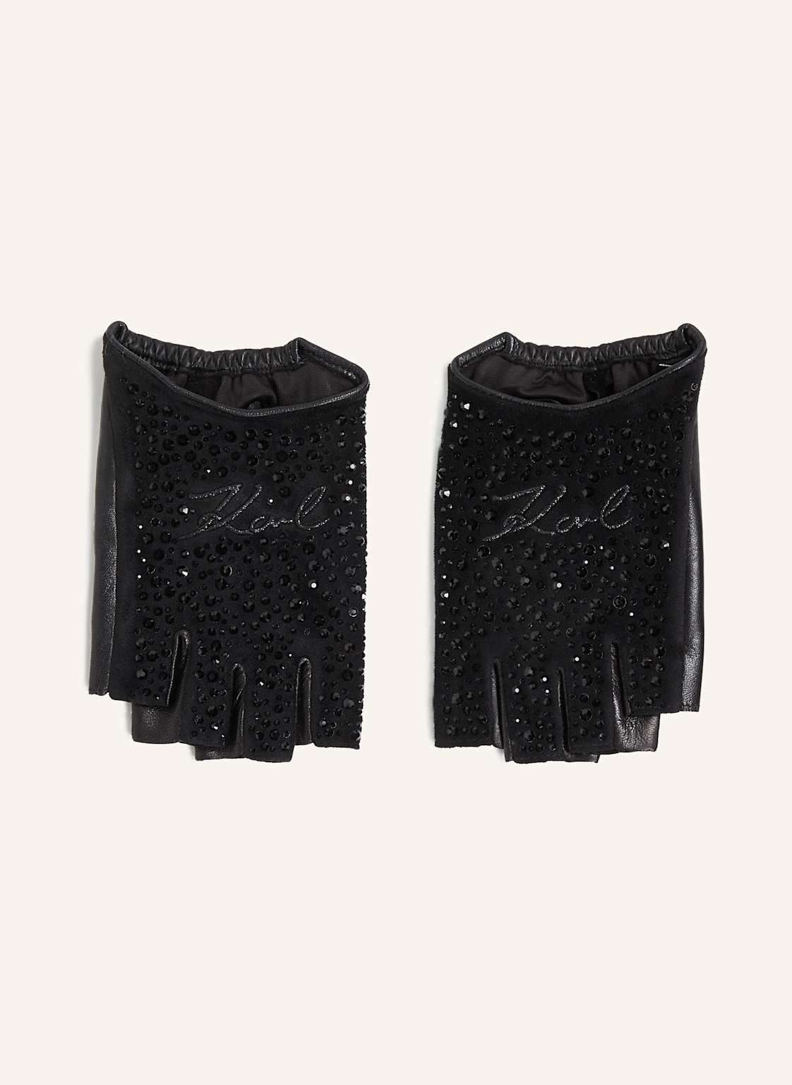 K/SIGNATURE GLITTER FINGERLESS GLOVES