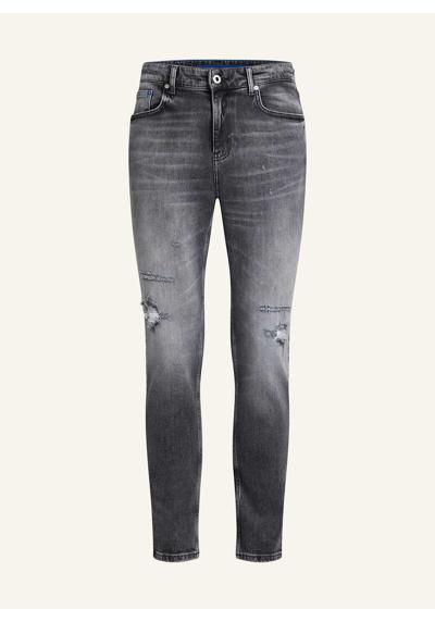 Узкие джинсы с рваными потертостями DISTRESSED SLIM JEANS