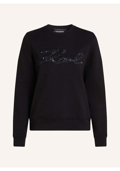 Свитшот с подписью karl из букле SWEATSHIRT MIT KARL-SIGNATUR AUS BOUCLE