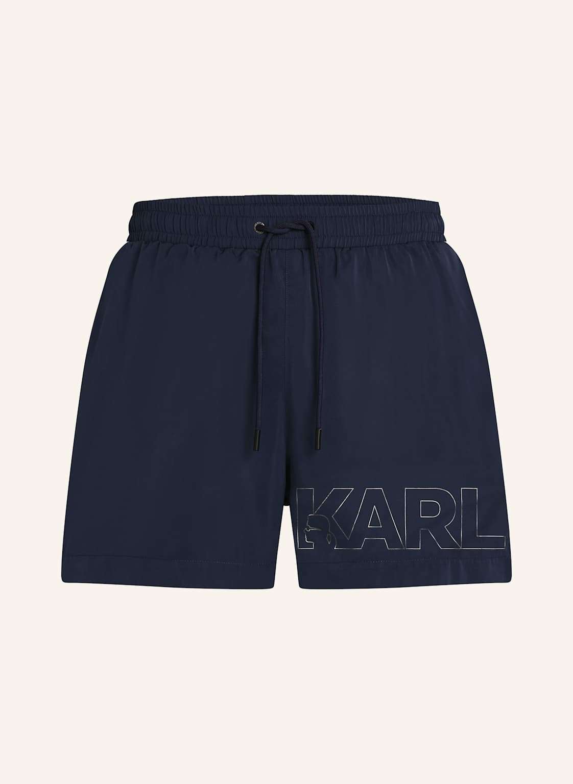 Шорты средней длины с металлическим логотипом karl MITTELLANGE BOARD-SHORTS MIT KARL-LOGO IN METALLIC-OPTIK