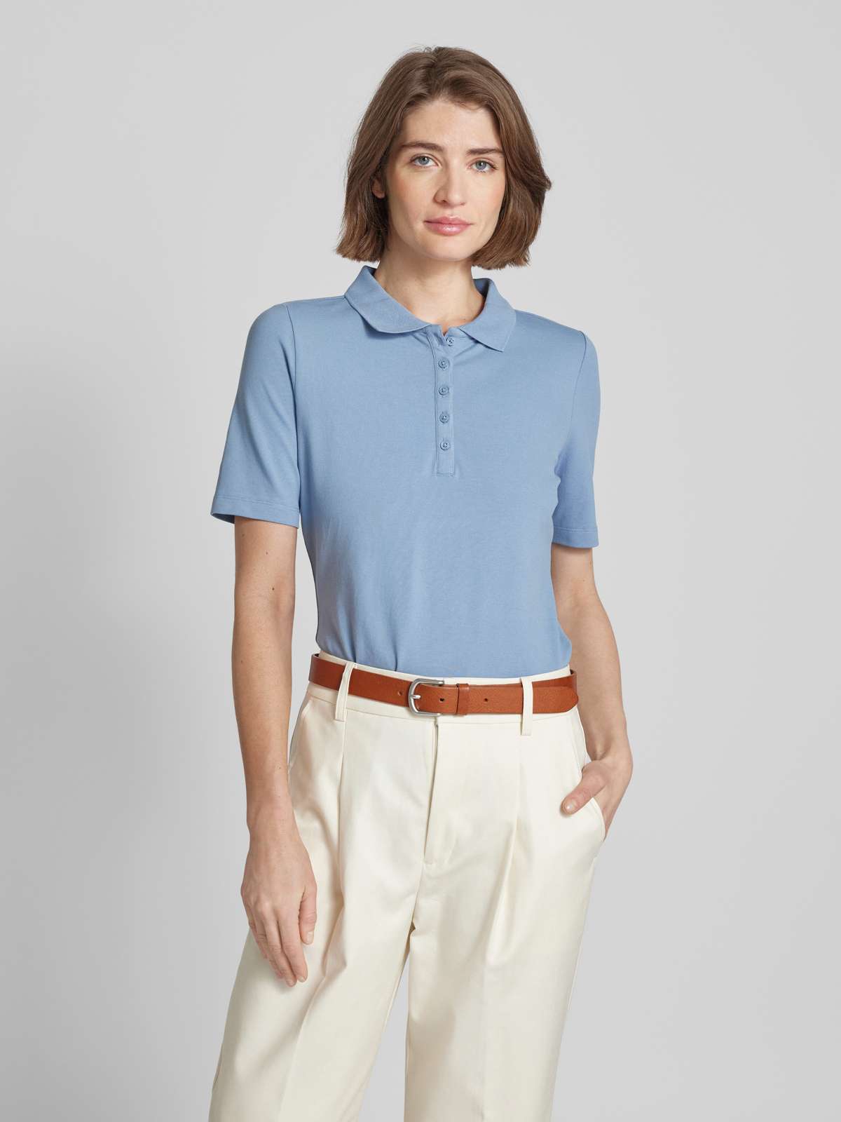 Poloshirt in unifarbenem Design