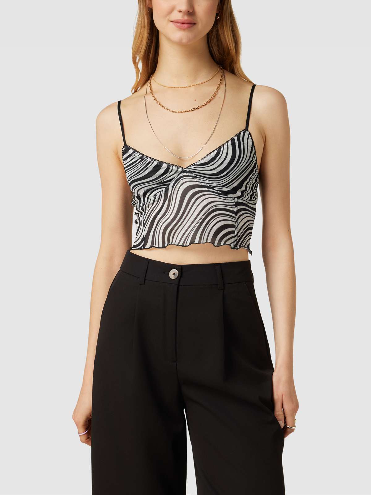 Crop Top mit Animal-Print