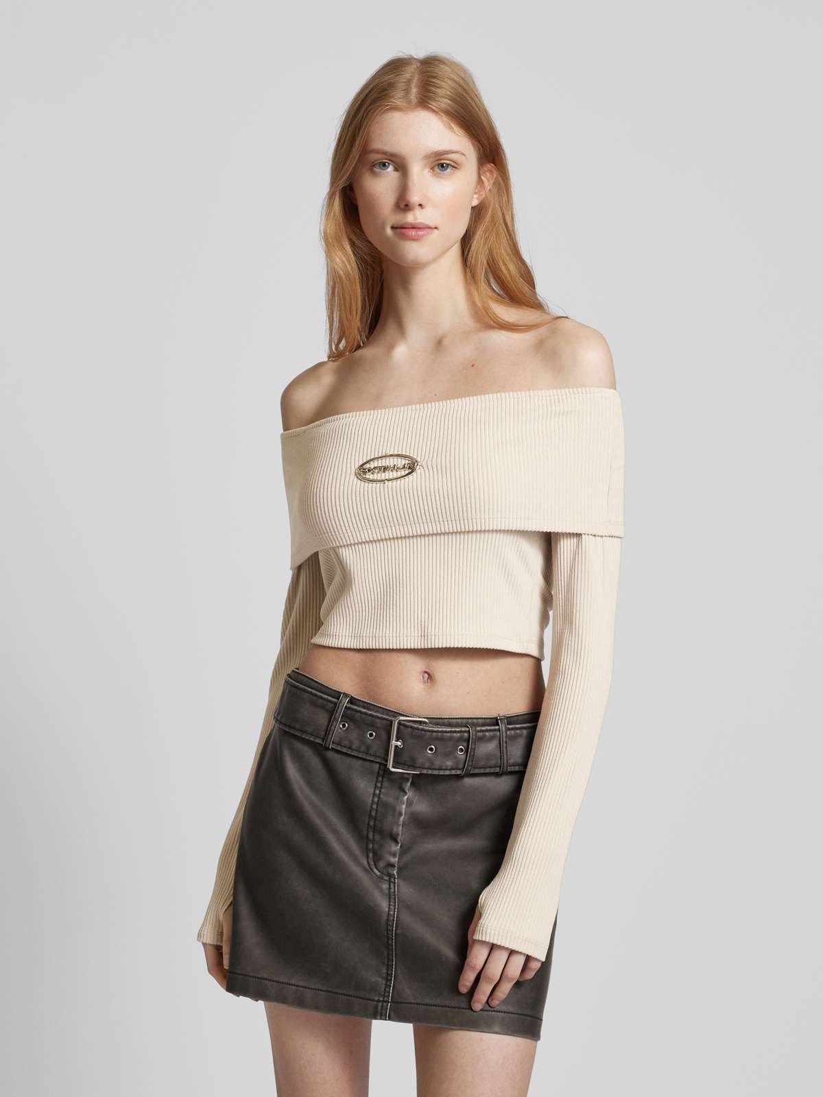 Crop Top in Ripp-Optik