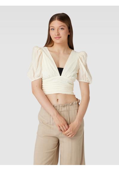 Crop Top mit Ballonärmeln