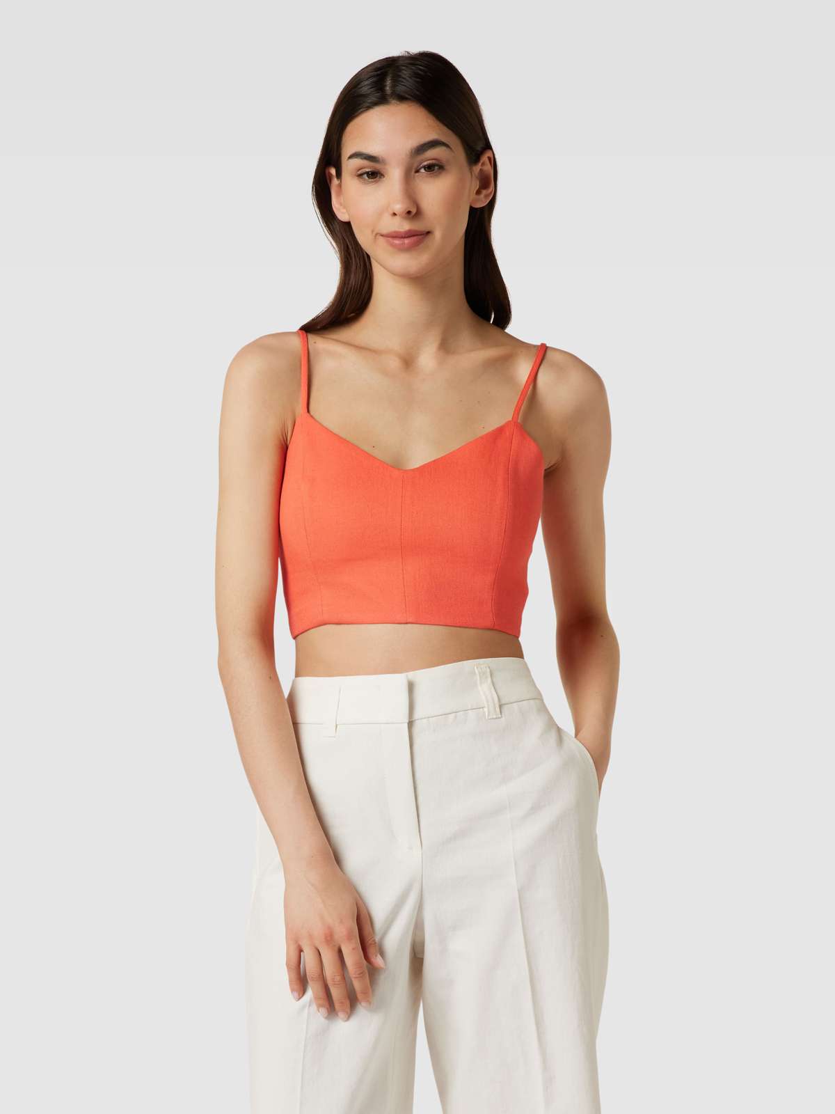 Crop Top mit Leinen-Anteil