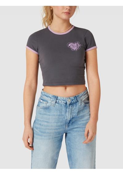 Crop Top mit Label-Print