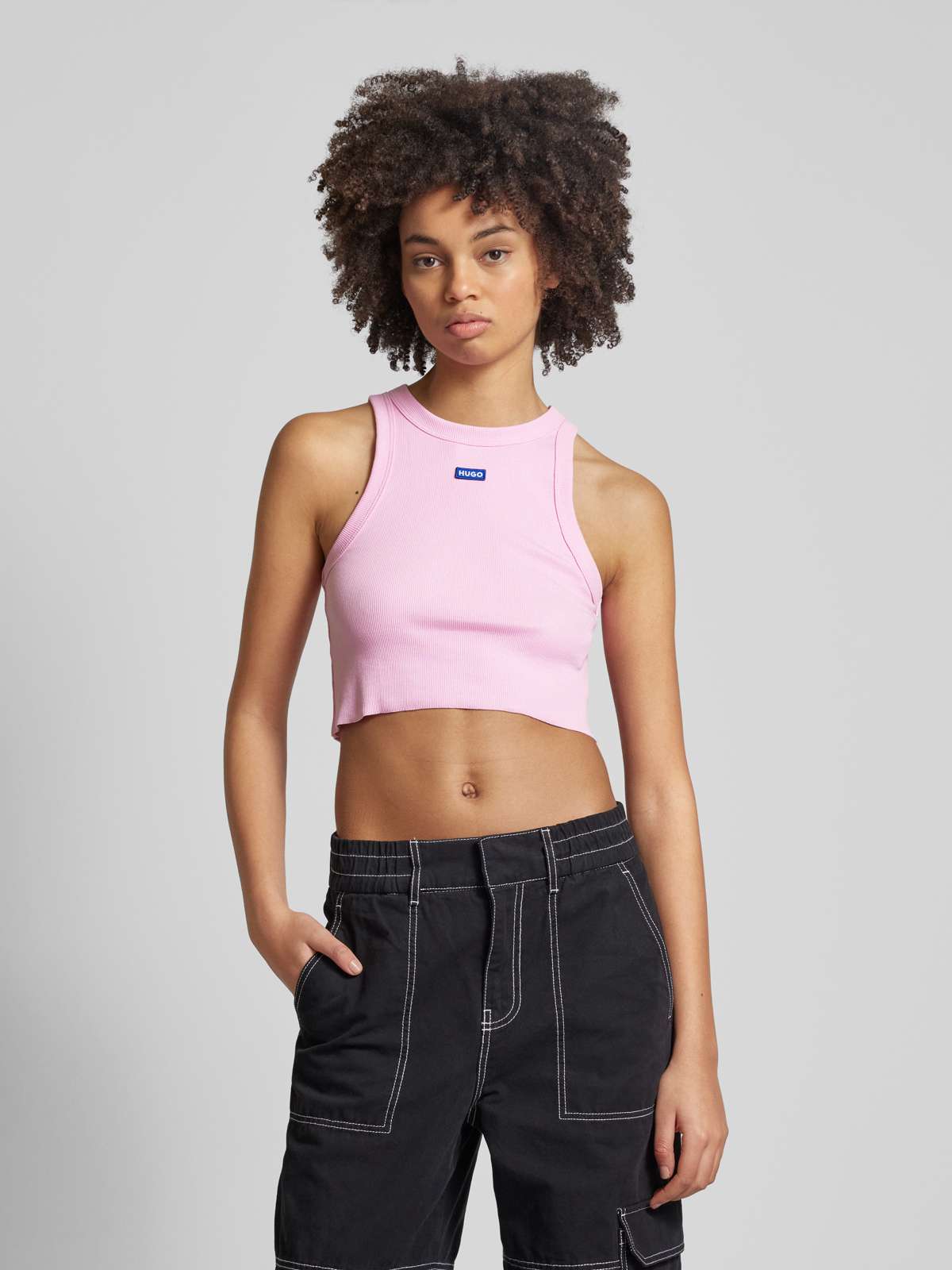 Crop Top in Ripp-Optik