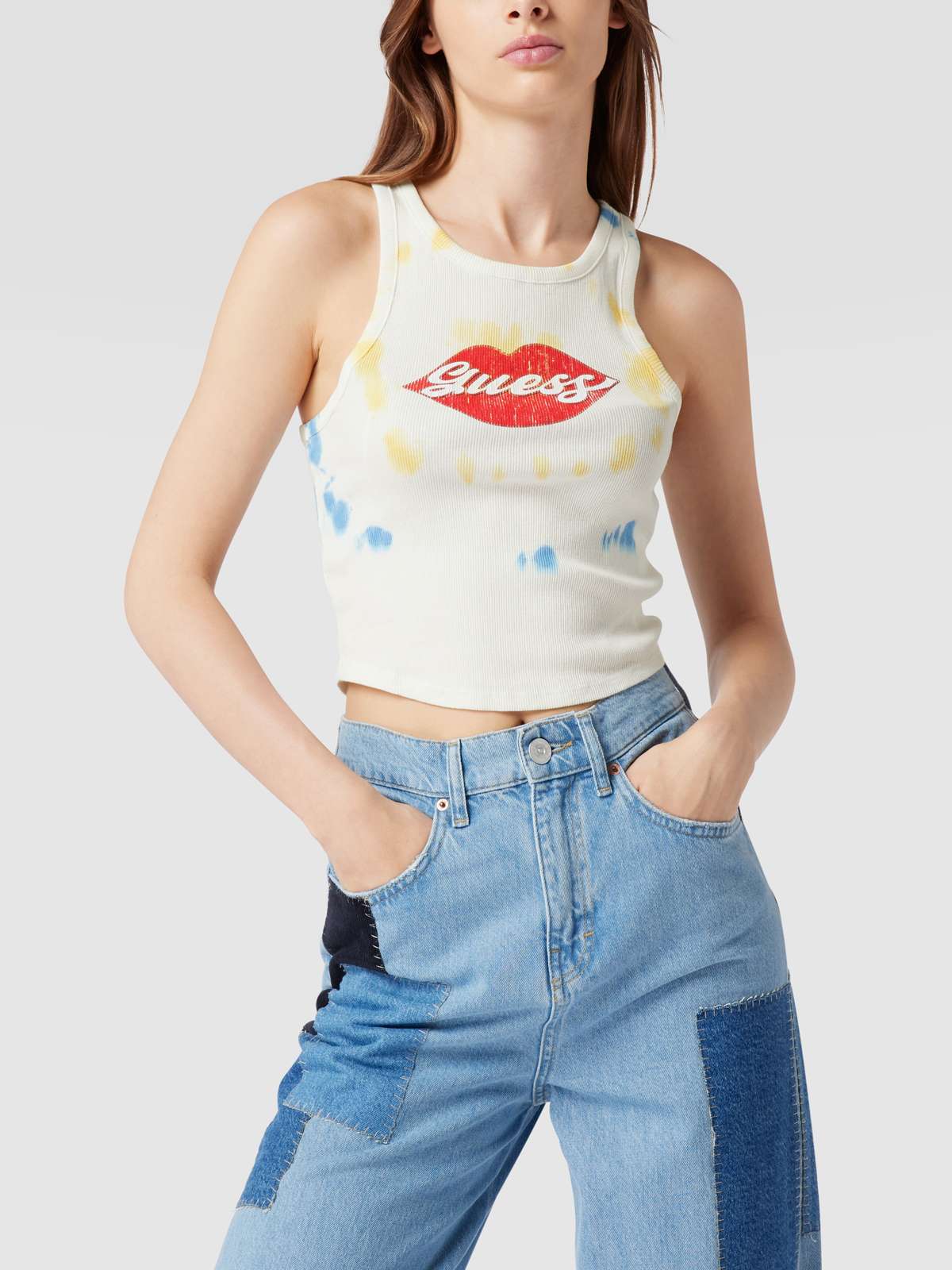 Crop Top mit Label-Print