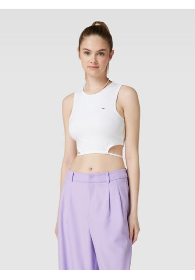 Crop Top mit Label-Stitching