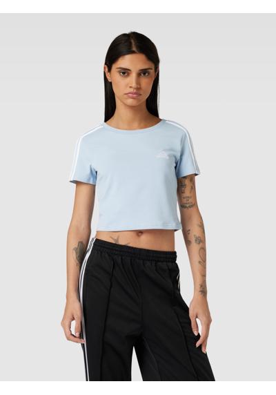 Cropped T-Shirt mit Label-Stitching