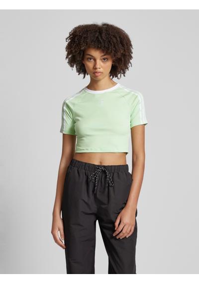 Cropped T-Shirt mit Kontraststreifen