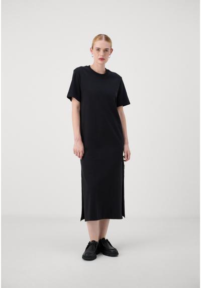 Трикотажное платье ROUND NECK SLITS