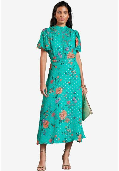 Платье PRINTED FLUTTER SLEEVE MIDI