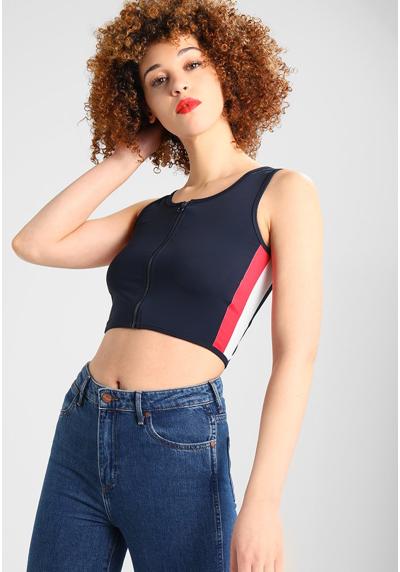 Топ LADIES SIDE STRIPE CROPPED ZIP