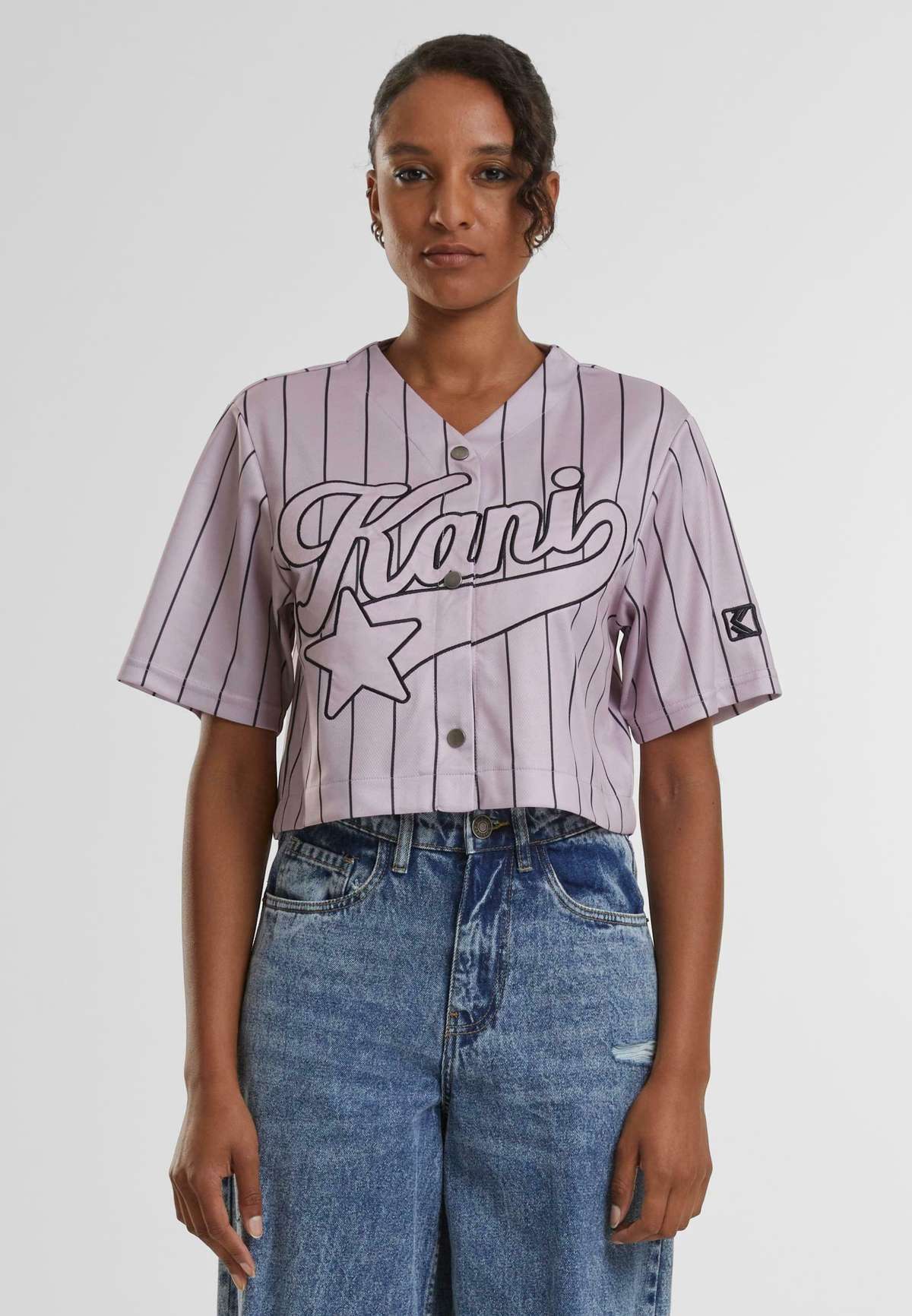 Блузка STAR LOGO CROP PINSTRIPE BASEBALL